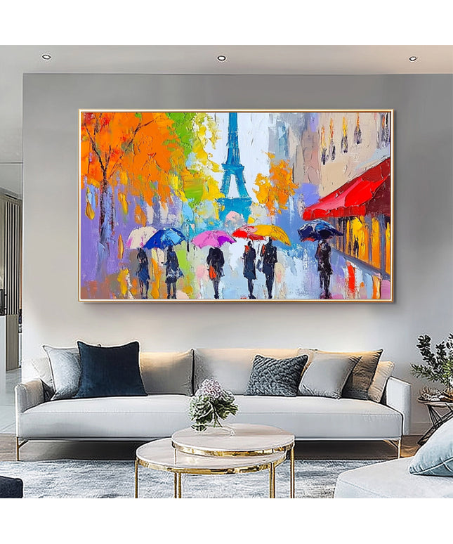 Paris Regentag Eiffelturm – Wandgemälde