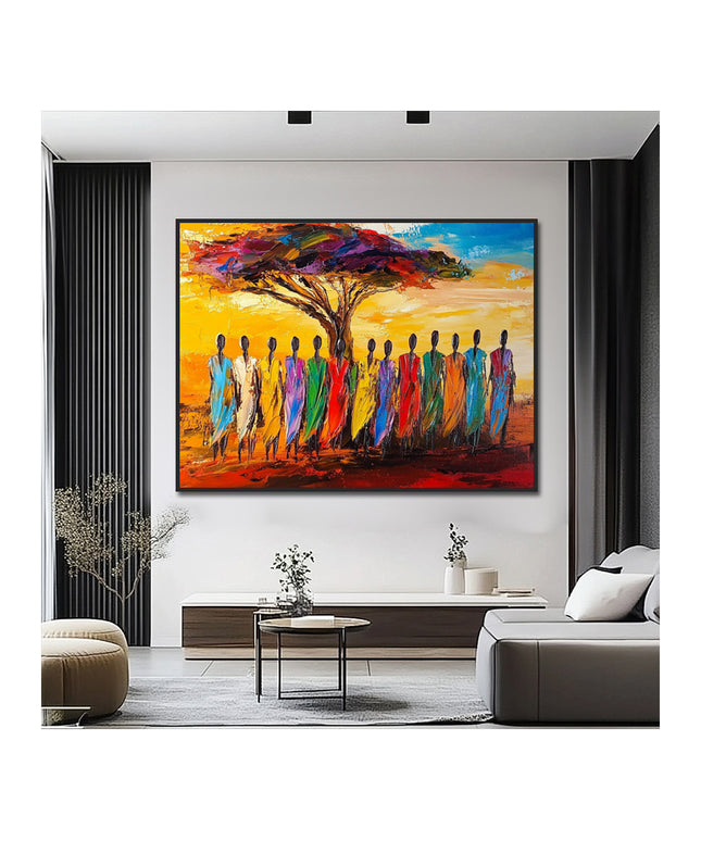 Afrikanische Stammesszene – Wandgemälde