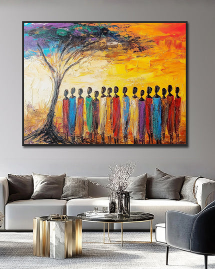 Afrikanische Stammesszene – Wandgemälde