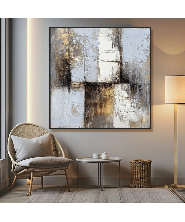 Black White Abstract Bold - Painting