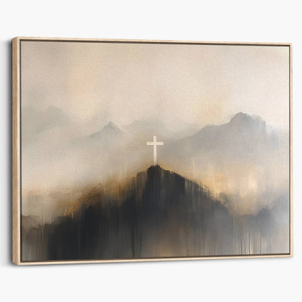Croix au sommet – Peinture à l'huile chrétienne