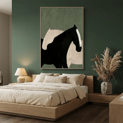 Schwarz-Weiss Pferde – Wandkunst