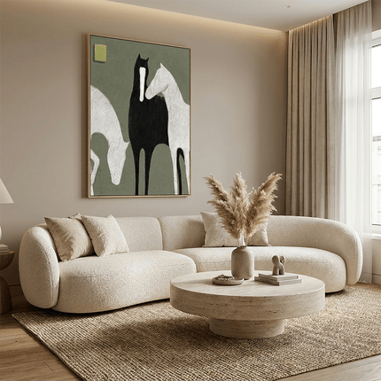 Schwarz-Weiss Pferde – Wandkunst